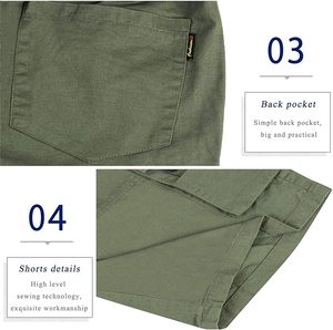 Shorts cargo pour hommes, taille élastique avec cordon de serrage, décontractés d'été, en coton, grandes tailles, coupe décontractée, shorts de travail - Product Image 6