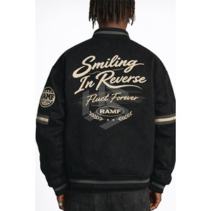 Men Varsity <b>Jacket</b> Oversized Fit Chenille Patch Distressed Embroidery <b>Jacket</b> Wholesale - Product Image 2