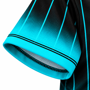 Maillot de baseball Sinewy pour homme, personnalisable avec nom et numéro, à rayures dégradées, sublimé, anti-humidité, manches courtes, coupe classique - Product Image 5