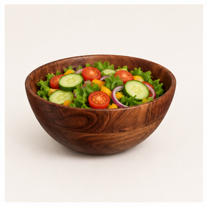Tazón de Ensalada de Madera de Acacia Hecho a Mano, Ecológico, Tazón para Servir de Madera Sólida, Utensilios de Cocina para el Hogar y Restaurantes - Product Image 6