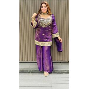 Эксклюзивный комплект из 4 предметов: топ-палаццо с настоящим зеркалом и вышивкой для экспорта по всему миру - Product Image 1