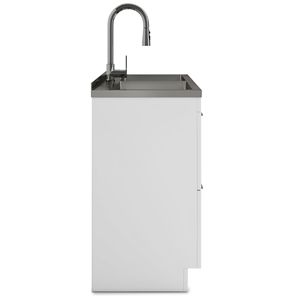 Mobile Lavanderia Moderno da 46 Pollici con Rubinetto e Lavello in Acciaio Inox Bianco - Elettrodomestico Moderno - Product Image 3