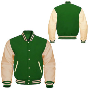 Hot sale Custom Embroidery Leather Sleeve Baseball Varsity Jacket Professional Manufacturer <b>Top</b> Quality Varsity Jacket for man - Product Image 1