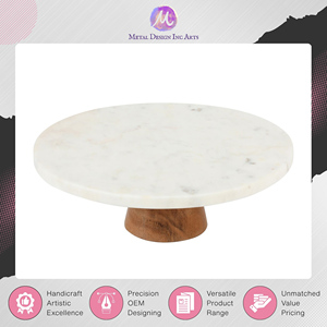 Exclusive Hot Sale on Best Quality Kitchenware Dining Table Wooden and <b>Marble</b> Bakeware <b>Cake</b> Pedestal <b>Stand</b> at Bulk Price - Product Image 2