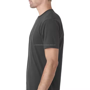 T-shirts pour hommes en coton double doux et brillant à col rond de luxe, fitness, coton double mercerisé - Product Image 3