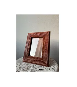 Ethnic artisan handcrafted wooden photo <b>frame</b> <b>for</b> rustic <b>living</b> <b>room</b> wall decor with solid wood construction Traditional - Product Image 1