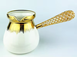 Highest Quality Embossed <b>Copper</b> Turkish Coffee Pot Round Percolator with Long Handle for Coffee Making - Product Image 4