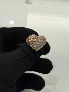 Heart Shape Moissanite Ring 925 Sterling <b>Silver</b> Iced Out Baguette Stone Claw Setting Custom Jewelry Gift - Product Image 1