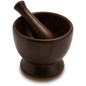 Natural Wooden Mortar <b>and</b> Pestle <b>Set</b> for Kitchen Wood <b>Spice</b> Grinder Traditional Okhli Imam Dasta Kharal Khalbatta Musal Tool - Product Image 1