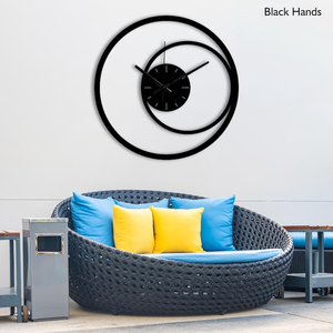 <b>Modern</b> Black Metal Wall <b>Clock</b> Abstract Round Design Decorative <b>Clock</b> for Living Room Home Office Bedroom Indoor Outdoor Interior - Product Image 2
