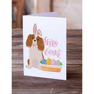 Blenheim Cavalier Spaniel Tarjetas de felicitación de Pascua Paquete de 8 Whimsical A7 Tamaño 5x7 Tarjetas de notas en blanco con sobres - Product Image 2