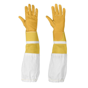 Gants d'apiculture jaunes ventilés en peau de chèvre avec manchette longue, équipement de sécurité pour les fournisseurs - Product Image 2