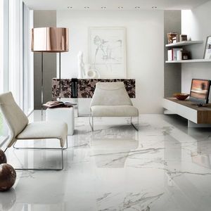 Glossy Porcelain Floor <b>Tiles</b> 600x600mm Stone Imitation Texture Polished Minimalist Design for Living Room - Product Image 1