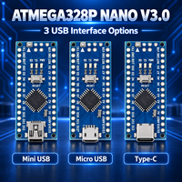 Module de développement ATMEGA328P Nano V3.0 avec ports Type-C, Mini USB, Micro USB et pilote CH340 pour l'électronique STEM - Vente en gros