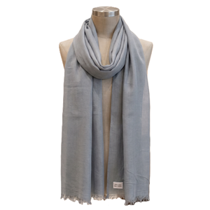 Unisex Light Gray Cotton Scarf Solid Color Breathable Lightweight Daily Wear <b>Wrap</b> Wholesale OEM - Product Image 1