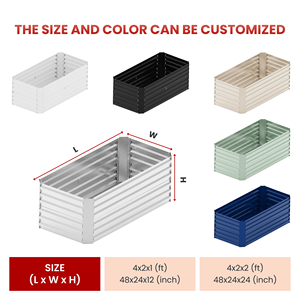 Bac à jardin surélevé rectangulaire en métal, bacs à jardin d'extérieur pour légumes, jardinière en acier galvanisé, fournitures de jardin minimalistes GB001 - Product Image 3