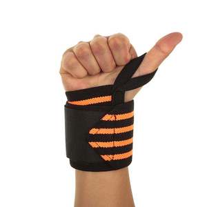 Muñequeras elásticas ajustables rojas y negras para gimnasio, fitness, levantamiento de pesas, soporte para entrenamiento de powerlifting - Product Image 2