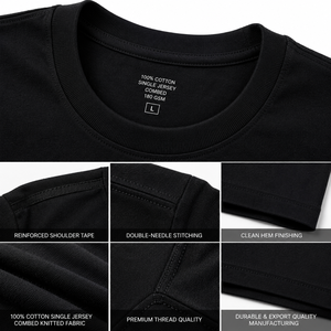 T-shirt noir à manches courtes et col rond pour homme, imprimé astronaute Lost In Space, coupe régulière, décontracté, jersey 100% coton, respirant - Product Image 5