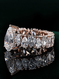 Pear Cut Moissanite Diamond Engagement <b>Ring</b> Iced Out <b>Eternity</b> Design Pave Setting 925 Sterling <b>Silver</b> Hip Hop Gift <b>Ring</b> - Product Image 5