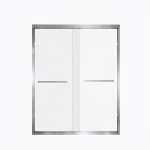Porta Doccia Scorrevole Doppia in Acciaio Inox 50x72 Pollici, Vetro Temperato Antiesplosione, Telaio in Alluminio, Spessore 1/4 Pollici (6mm) - Product Image 4