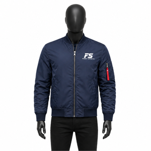 Custom Logo <b>Men's</b> Casual Bomber Jacket Slim Fit <b>Flight</b> Jacket Lightweight Windbreaker Varsity Baseball Outdoor Coat Wholesale - Product Image 1
