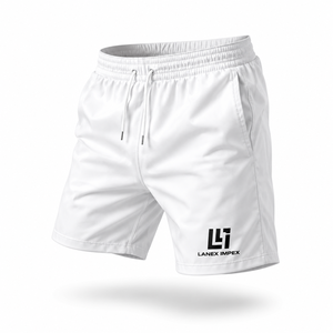 Shorts de Baño Blancos Personalizados para Hombre, de Secado Rápido, con Cintura Elástica y Cordón Ajustable |   Pantalones Cortos de Playa Ligeros con Bolsillos OEM ODM - Product Image 1