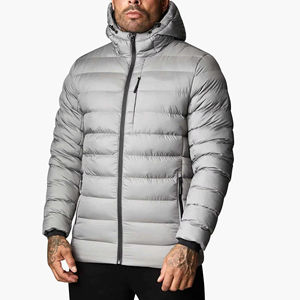 Customized Men's Plaid Casual Windproof Breathable Plus Size Zipper <b>Puffer</b> <b>Jacket</b> with High Quality - Product Image 3