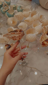 Ocean Inspired Turbo Shell <b>Wine</b> <b>Goblet</b> Nautical Home Decor Beach Wedding Handmade Seashell Gift - Product Image 4