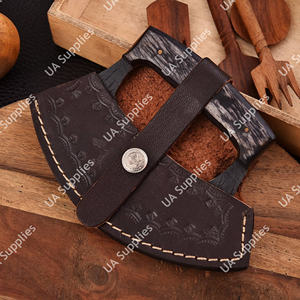 Couteau de Chef Alaskan Ulu Professionnel en Acier Inoxydable Forgé à la Main, Lame Entière, Tranchant comme un Rasoir, Manche en Bois, Personnalisable OEM, Faible MOQ, OBM - Product Image 5