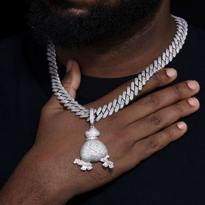 Collar con Colgante de Bolsa de Dinero con Incrustaciones de Diamantes, Chapado en Oro de 18K, Joyería Hip Hop para Hombre - Product Image 2