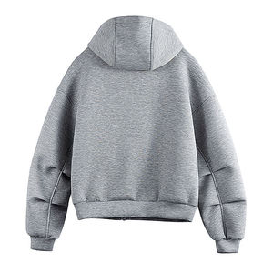 Men Gray Zip Hoodies Heavyweight Oversized Zip up Hoodie Custom Double Zipper Hoodie - Product Image 4