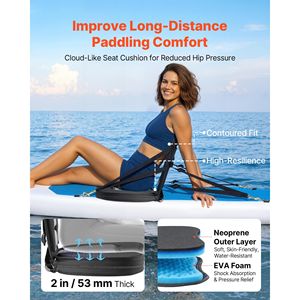 Asiento Universal para Tabla de Paddle Surf, Paquete de 2, Cojín Acolchado Suave de 2 Pulgadas de Grosor con Soporte para la Espalda y Bolsa de Almacenamiento - Product Image 2