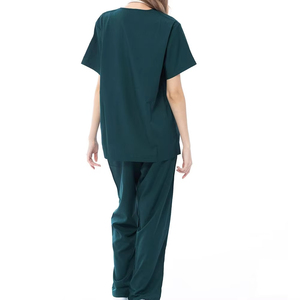2026 Women Medical <b>Scrubs</b> <b>Set</b> – Knitted Spandex Polyester Nurse Hospital Uniform - Product Image 3