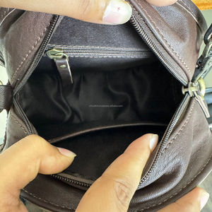 High Quality Checkered Cow Leather Crossbody Bag Women's Round Messenger Handbag Shoulder Handbag Round Purse Sling <b>Circle</b> Bag - Product Image 6