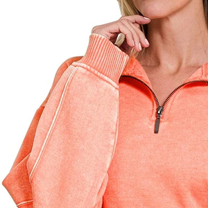 Sudadera Casual de Manga Larga para Mujer, Cuello Alto, Corte Regular, Tejido de Punto, Mezcla de Algodón y Poliéster, Marca Coral - Product Image 4