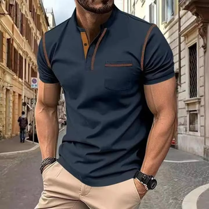 Polo homme été 2025 – T-shirt en coton à manches courtes pour jeune homme avec col boutonné, coupe ajustée respirante, couleur unie - Product Image 2