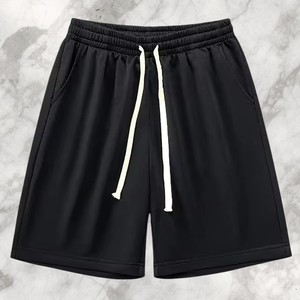 Pantalones cortos de ocio para hombre, color verde menta, pantalones cortos informales de algodón suave con cordón, ropa de verano para estar en casa y para el gimnasio, para mayor comodidad diaria - Product Image 2