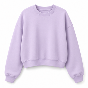 Sweat-shirt court à col rond pour femme, coupe ample, décontracté, uni, respirant, personnalisable, idéal pour l'entraînement - Product Image 4
