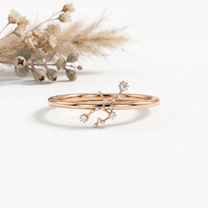 Nouvelle Bague Zodiaque Vierge Tendance, Bijou de Luxe en Or et Diamant, Style Raffiné et Élégant, Choix Tendance 2026 à moins de 100 $ - Product Image 3