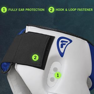 Protector de Cabeza para Boxeo FARABI, Casco Protector de Espuma con Cierre de Velcro para Adultos, Uso Deportivo, Casco de Artes Marciales XXL, Taekwondo - Product Image 3