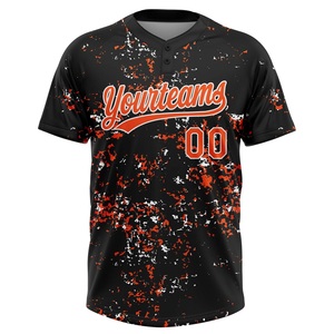 Camiseta de Béisbol Personalizada para Hombre, Negra, Roja y Blanca, Sublimada, Cuello en V, Manga Corta, Absorbe la Humedad, con Nombre y Número del Equipo - Product Image 2