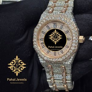 นาฬิกาเพชรหรูสำหรับผู้หญิง Pahal Jewels ตัวเรือนสแตนเลสทรงกลม 40 มม. ระบบอนาล็อก ควอตซ์ แฟชั่น - Product Image 2