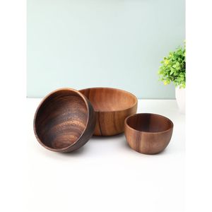 Bol en bois artisanal minimaliste de luxe, bol de service en bois massif de qualité supérieure pour pâtes et céréales, bol décoratif rustique pour la cuisine - Product Image 2