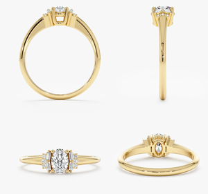 Bague de fiançailles vintage à taille ovale, cultivée en laboratoire, plaquée or, haute pureté, certifiée IGI, pour femme, cadeau d'anniversaire de mariage, OEM ODM - Product Image 3