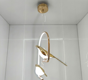 โคมไฟเพดาน LED รูปนกคู่ ดีไซน์ทันสมัย Swanart แข็งแรง ทนทาน น้ำหนักเบา ทำจากสแตนเลสสตีล ชุบทอง เหมาะสำหรับห้องนั่งเล่นและห้องรับประทานอาหาร - Product Image 6