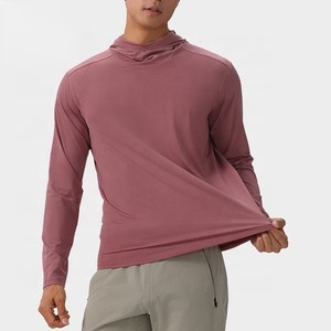 Men's <b>Cowl</b> <b>Neck</b> <b>Long</b> <b>Sleeve</b> Fitted Moisture Wicking Solid Color Polyester Athletic <b>Top</b> All Seasons Pullover Shirt - Product Image 4