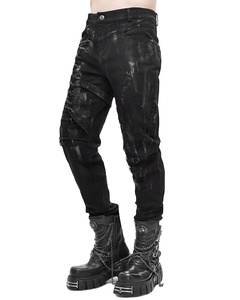 Jeans de motard noirs de qualité supérieure Vente en gros de pantalons gothiques respirants design personnalisé pour hommes à séchage rapideCoupe régulière - Product Image 2