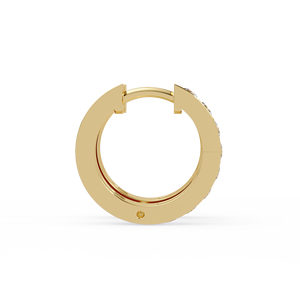 Modern Channel Set 14K Pure Gold <b>Huggie</b> Hoop Earrings Round Cut Lab Grown Diamond Anniversary Gifts Everyday Luxury Jewelry - Product Image 4
