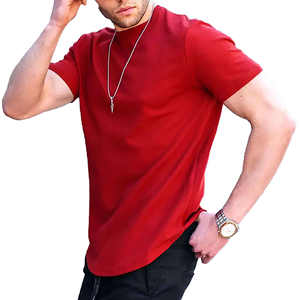 Camiseta 100% algodón para hombre, corte holgado, estampada, color rojo clásico, talla grande, cómoda, cuello redondo, básica, a la moda. - Product Image 6