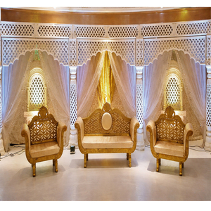 Fiber Stage Indian Mandap Wedding Decoration Asian Wedding Stages Indian Wedding Gold Carved Pillar Stage Australia USA - Product Image 1